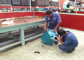 Visual inspection of MTU engine sub assembly in progress by YMPL expert