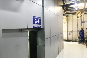 Emergency shower area YMPL Mumbai workshop